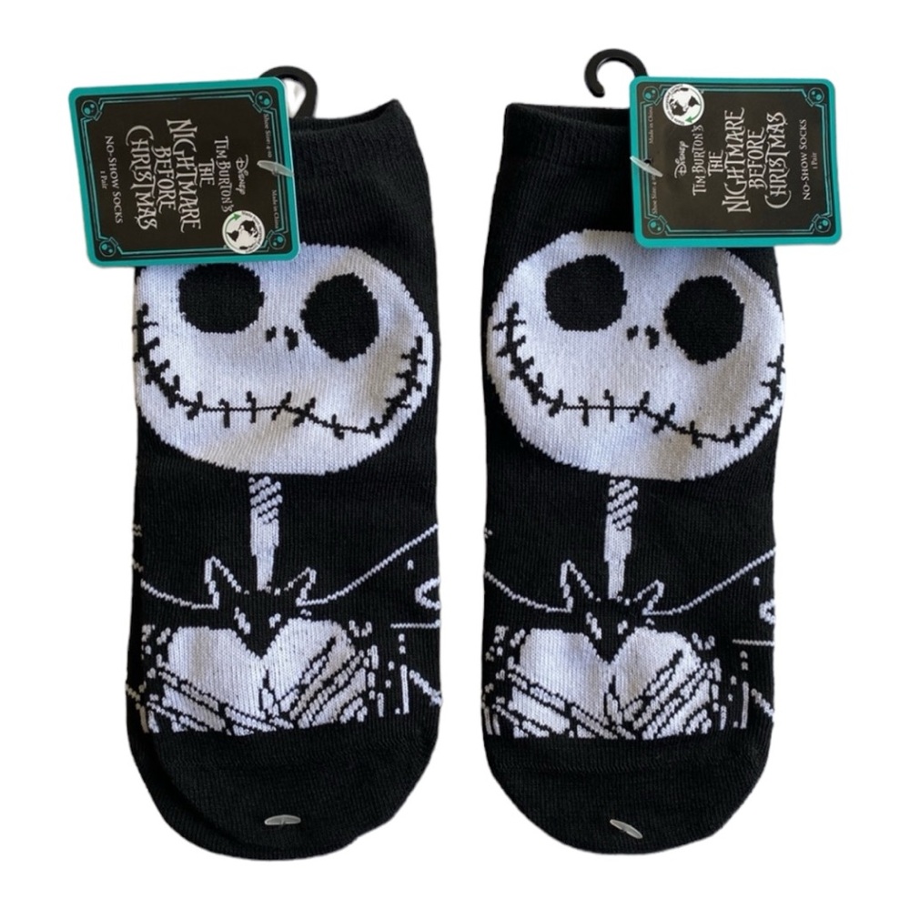 2-Pairs Tim Burton’s The Nightmare Before Christmas No-Show Socks Shoe Size 4-10